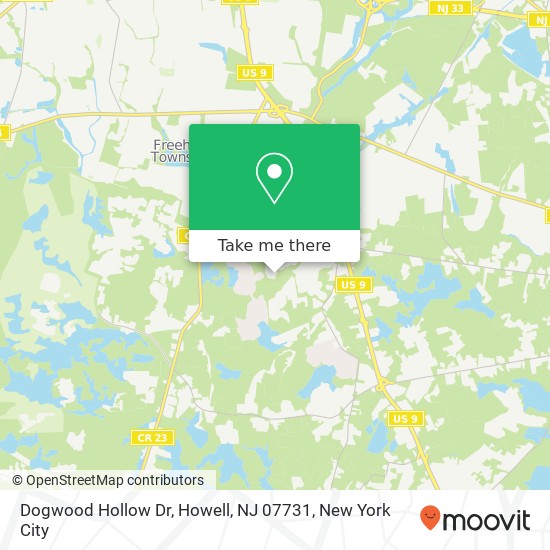 Mapa de Dogwood Hollow Dr, Howell, NJ 07731