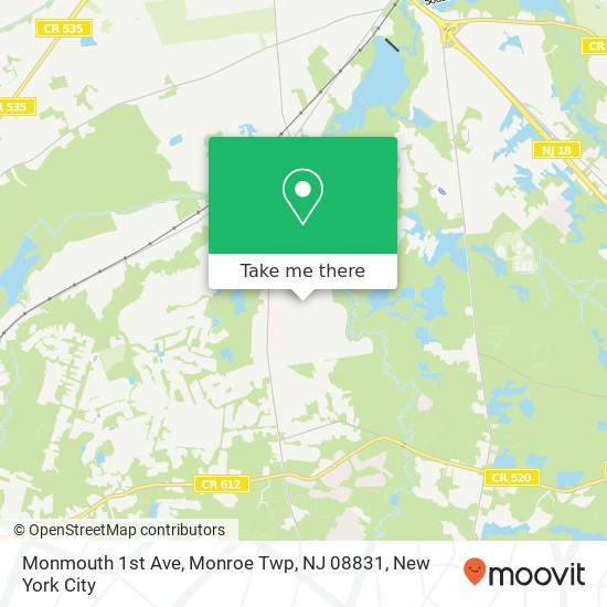 Mapa de Monmouth 1st Ave, Monroe Twp, NJ 08831