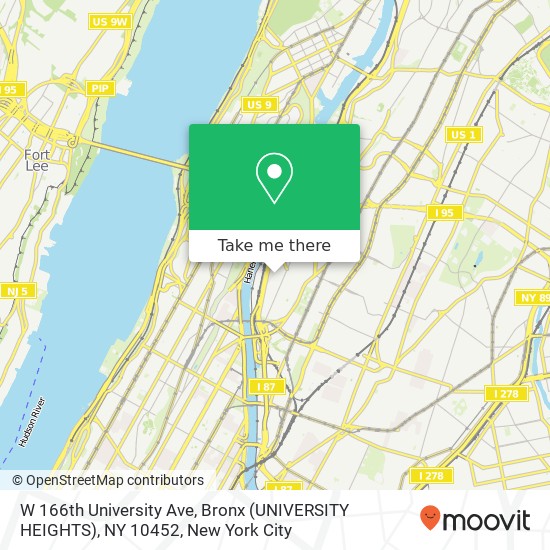 W 166th University Ave, Bronx (UNIVERSITY HEIGHTS), NY 10452 map