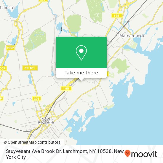 Mapa de Stuyvesant Ave Brook Dr, Larchmont, NY 10538