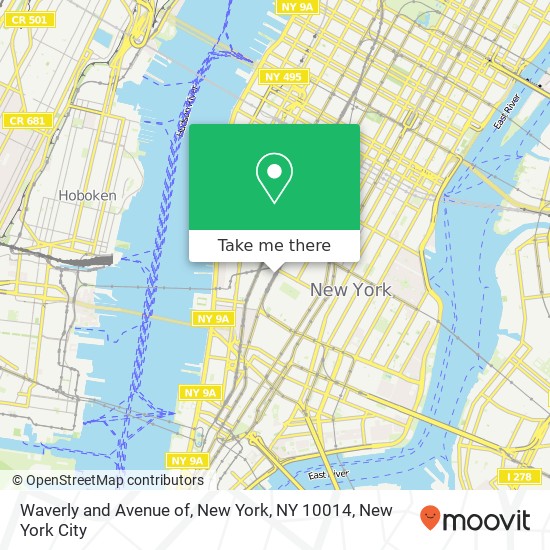 Mapa de Waverly and Avenue of, New York, NY 10014