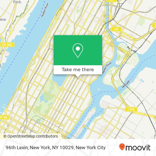 96th Lexin, New York, NY 10029 map