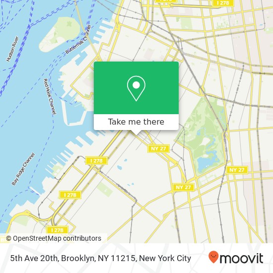 Mapa de 5th Ave 20th, Brooklyn, NY 11215