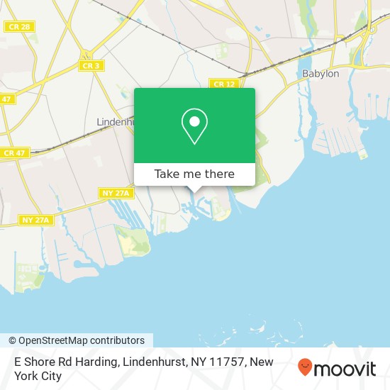Mapa de E Shore Rd Harding, Lindenhurst, NY 11757