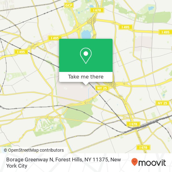 Mapa de Borage Greenway N, Forest Hills, NY 11375