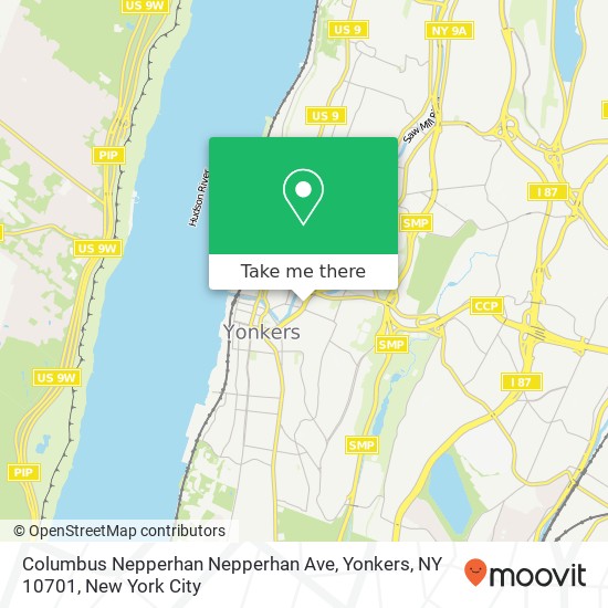 Mapa de Columbus Nepperhan Nepperhan Ave, Yonkers, NY 10701