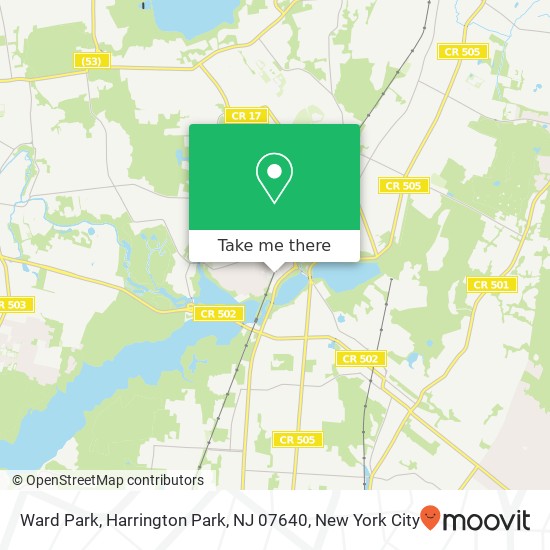 Mapa de Ward Park, Harrington Park, NJ 07640