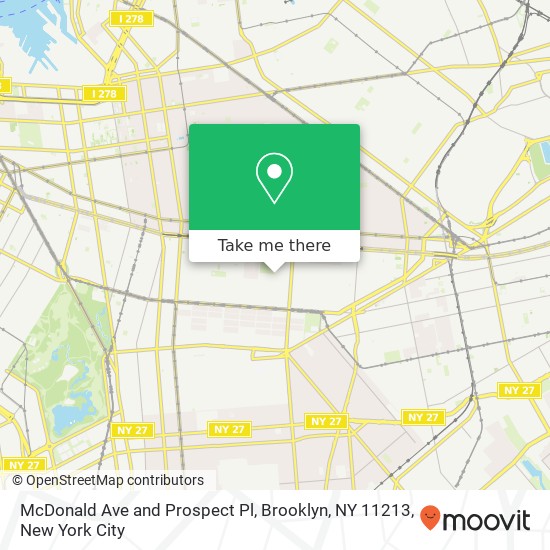 McDonald Ave and Prospect Pl, Brooklyn, NY 11213 map