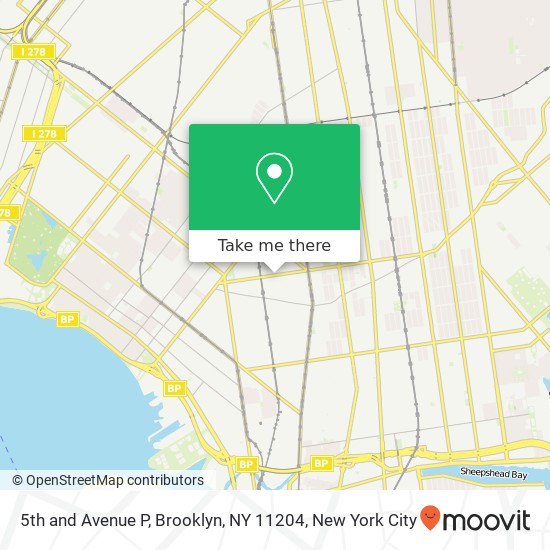 Mapa de 5th and Avenue P, Brooklyn, NY 11204