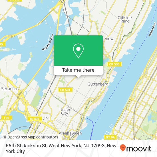 Mapa de 66th St Jackson St, West New York, NJ 07093
