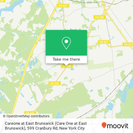Mapa de Careone at East Brunswick (Care One at East Brunswick), 599 Cranbury Rd