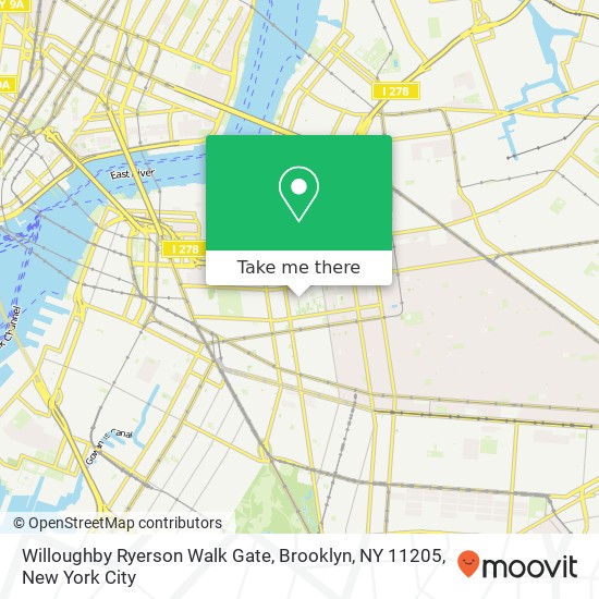 Mapa de Willoughby Ryerson Walk Gate, Brooklyn, NY 11205