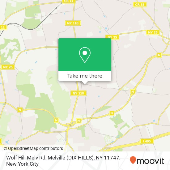 Mapa de Wolf Hill Melv Rd, Melville (DIX HILLS), NY 11747