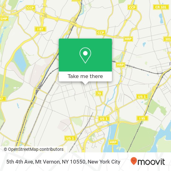 Mapa de 5th 4th Ave, Mt Vernon, NY 10550