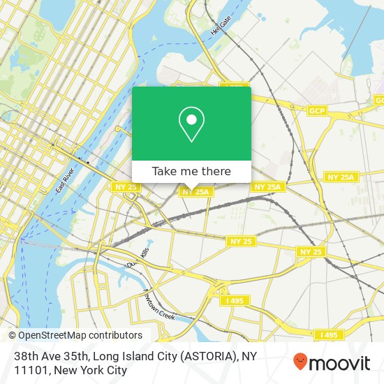 Mapa de 38th Ave 35th, Long Island City (ASTORIA), NY 11101