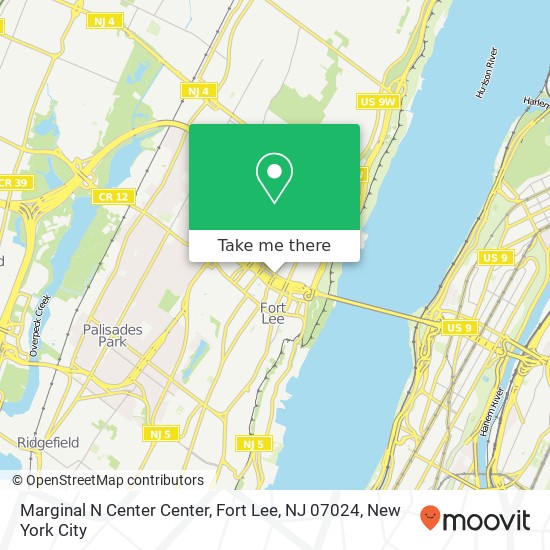 Mapa de Marginal N Center Center, Fort Lee, NJ 07024