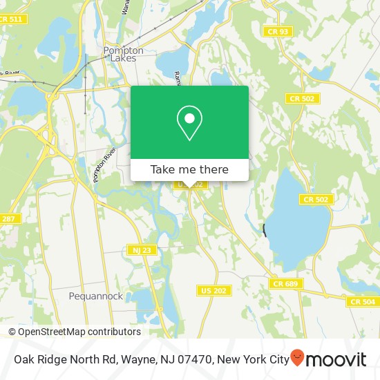 Oak Ridge North Rd, Wayne, NJ 07470 map