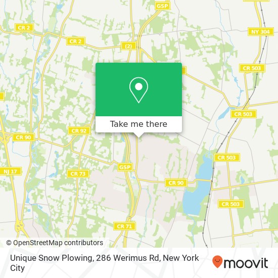 Unique Snow Plowing, 286 Werimus Rd map