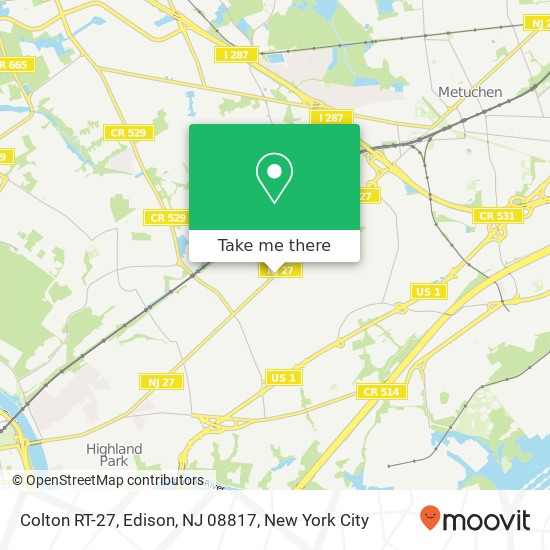 Colton RT-27, Edison, NJ 08817 map