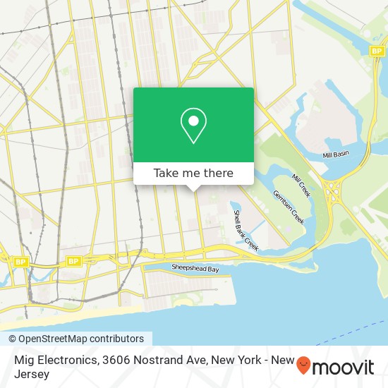 Mapa de Mig Electronics, 3606 Nostrand Ave