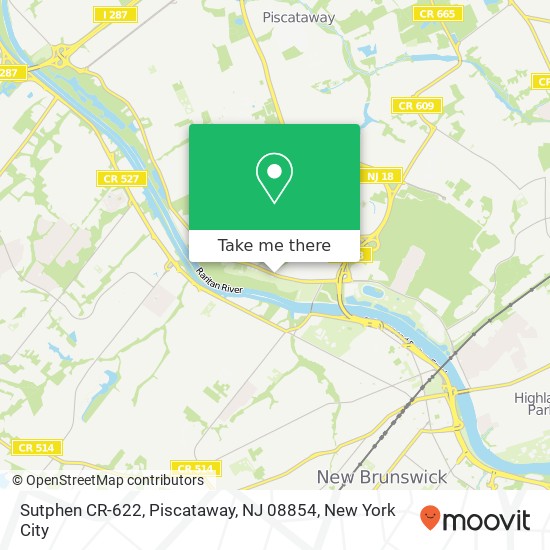 Mapa de Sutphen CR-622, Piscataway, NJ 08854