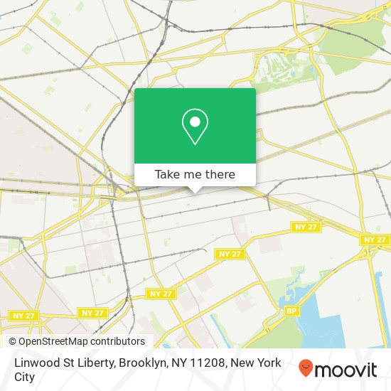 Mapa de Linwood St Liberty, Brooklyn, NY 11208