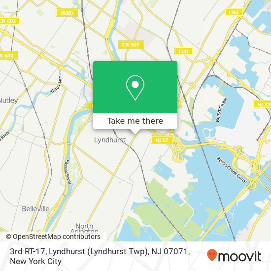 3rd RT-17, Lyndhurst (Lyndhurst Twp), NJ 07071 map