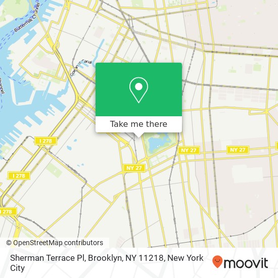 Mapa de Sherman Terrace Pl, Brooklyn, NY 11218