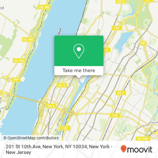 Mapa de 201 St 10th Ave, New York, NY 10034