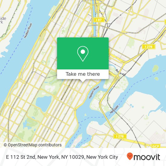 E 112 St 2nd, New York, NY 10029 map