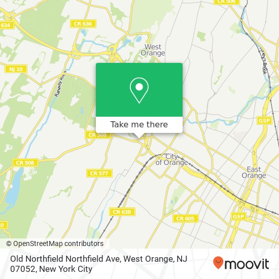 Mapa de Old Northfield Northfield Ave, West Orange, NJ 07052