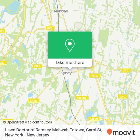 Lawn Doctor of Ramsey-Mahwah-Totowa, Carol St map