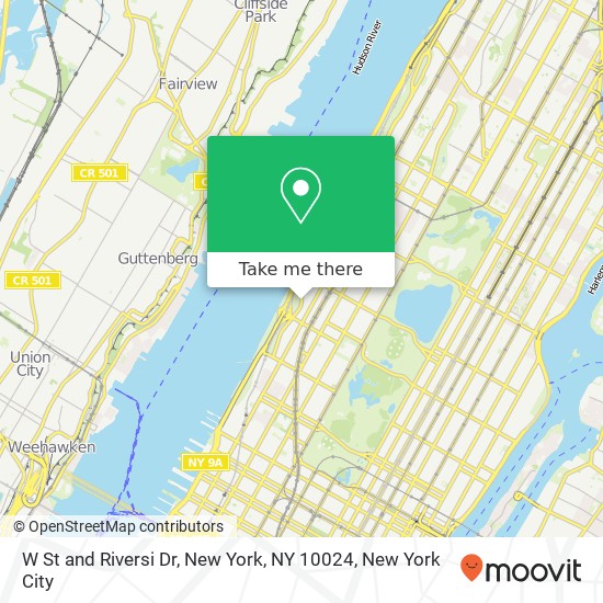 W St and Riversi Dr, New York, NY 10024 map