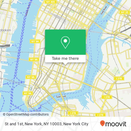 Mapa de St and 1st, New York, NY 10003