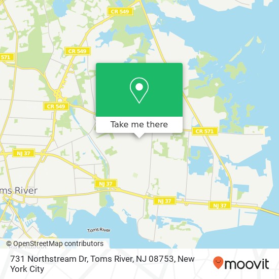 731 Northstream Dr, Toms River, NJ 08753 map