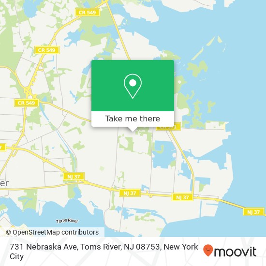 731 Nebraska Ave, Toms River, NJ 08753 map