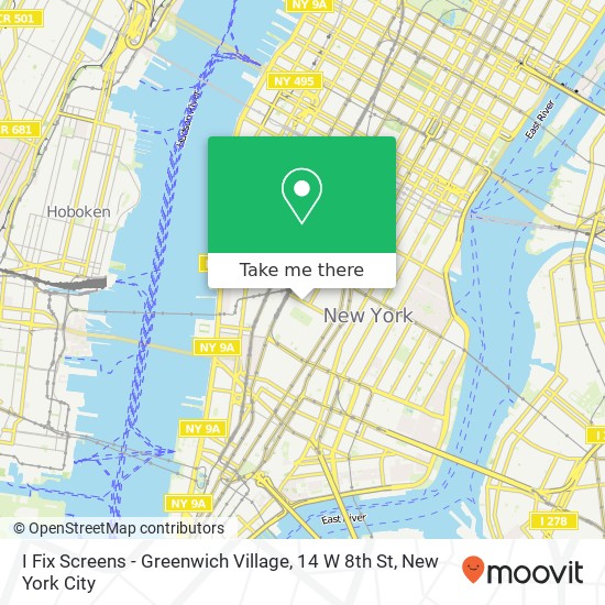 Mapa de I Fix Screens - Greenwich Village, 14 W 8th St