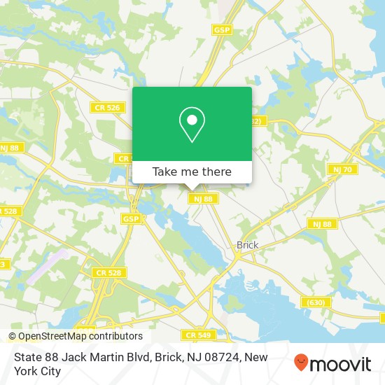State 88 Jack Martin Blvd, Brick, NJ 08724 map