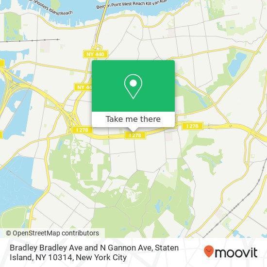 Mapa de Bradley Bradley Ave and N Gannon Ave, Staten Island, NY 10314