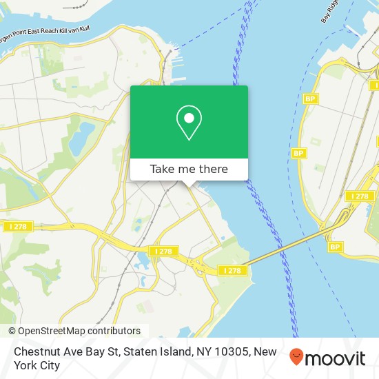 Mapa de Chestnut Ave Bay St, Staten Island, NY 10305