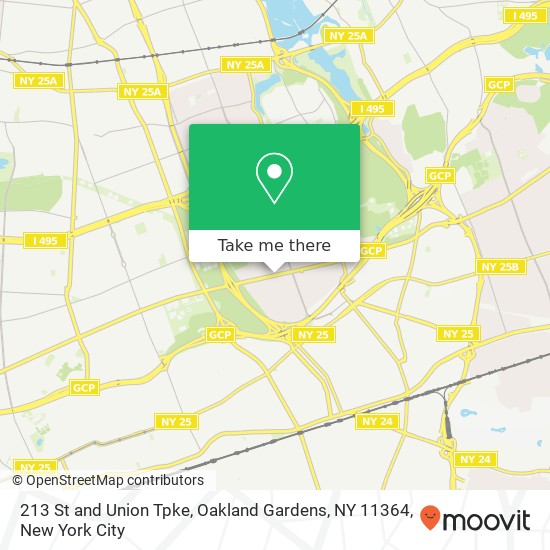 Mapa de 213 St and Union Tpke, Oakland Gardens, NY 11364