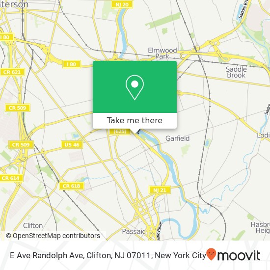 Mapa de E Ave Randolph Ave, Clifton, NJ 07011