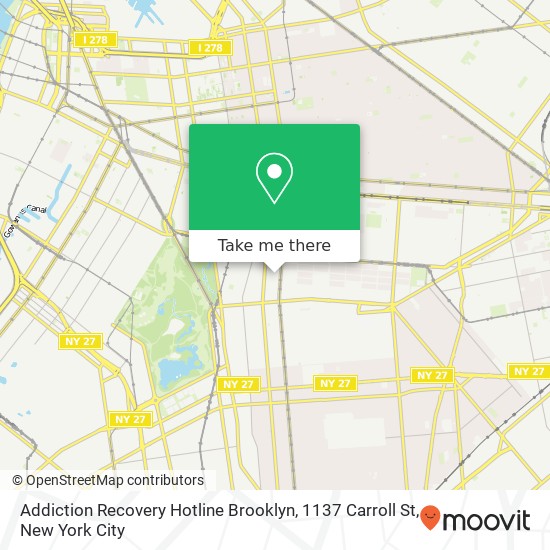 Mapa de Addiction Recovery Hotline Brooklyn, 1137 Carroll St