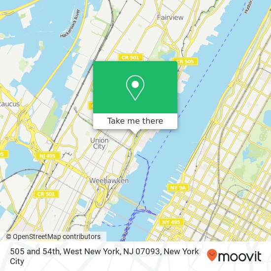 505 and 54th, West New York, NJ 07093 map