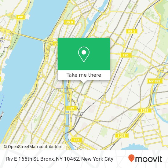 Mapa de Riv E 165th St, Bronx, NY 10452