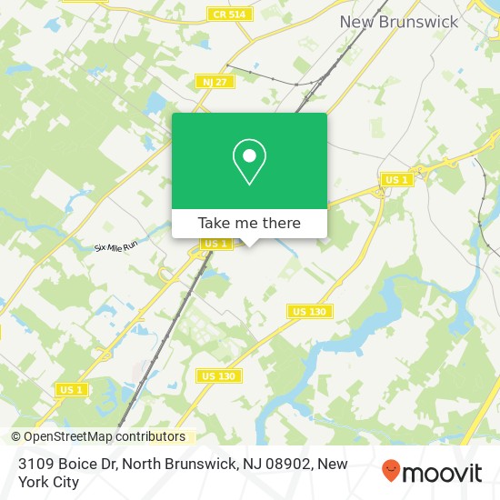 Mapa de 3109 Boice Dr, North Brunswick, NJ 08902
