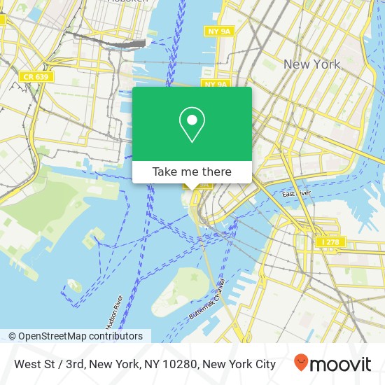 Mapa de West St / 3rd, New York, NY 10280