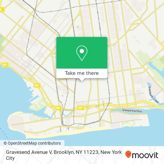 Mapa de Gravesend Avenue V, Brooklyn, NY 11223