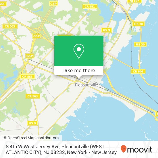 Mapa de S 4th W West Jersey Ave, Pleasantville (WEST ATLANTIC CITY), NJ 08232