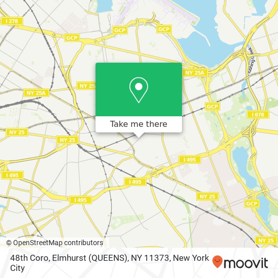 Mapa de 48th Coro, Elmhurst (QUEENS), NY 11373